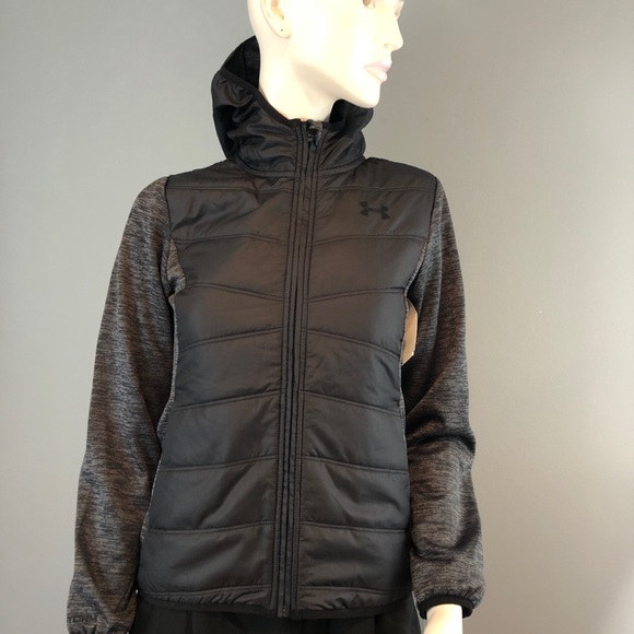 NWT Under Amour H ColoGear Hoodie Black and Gray - Picture 2 of 11